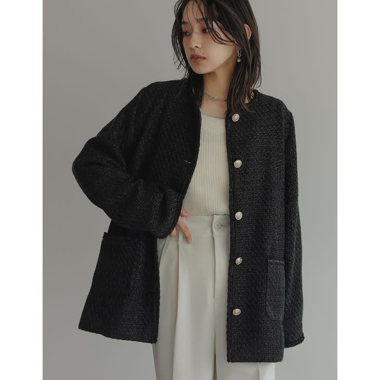 オーバーサイズ金ボタンツイードジャケット | Re:EDIT | 詳細画像6 