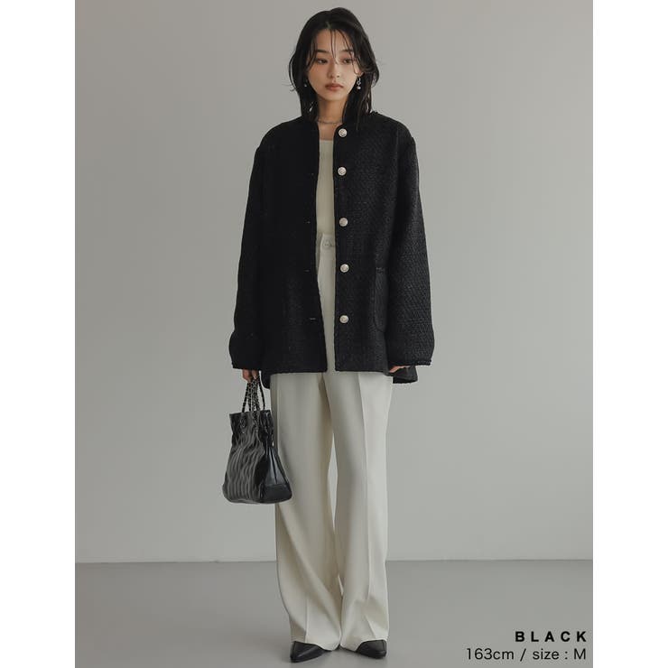 オーバーサイズ金ボタンツイードジャケット | Re:EDIT | 詳細画像7 