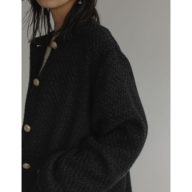 オーバーサイズ金ボタンツイードジャケット | Re:EDIT | 詳細画像8 