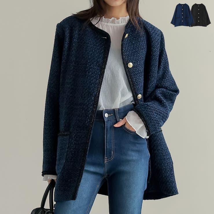 オーバーサイズ金ボタンツイードジャケット | Re:EDIT | 詳細画像1 