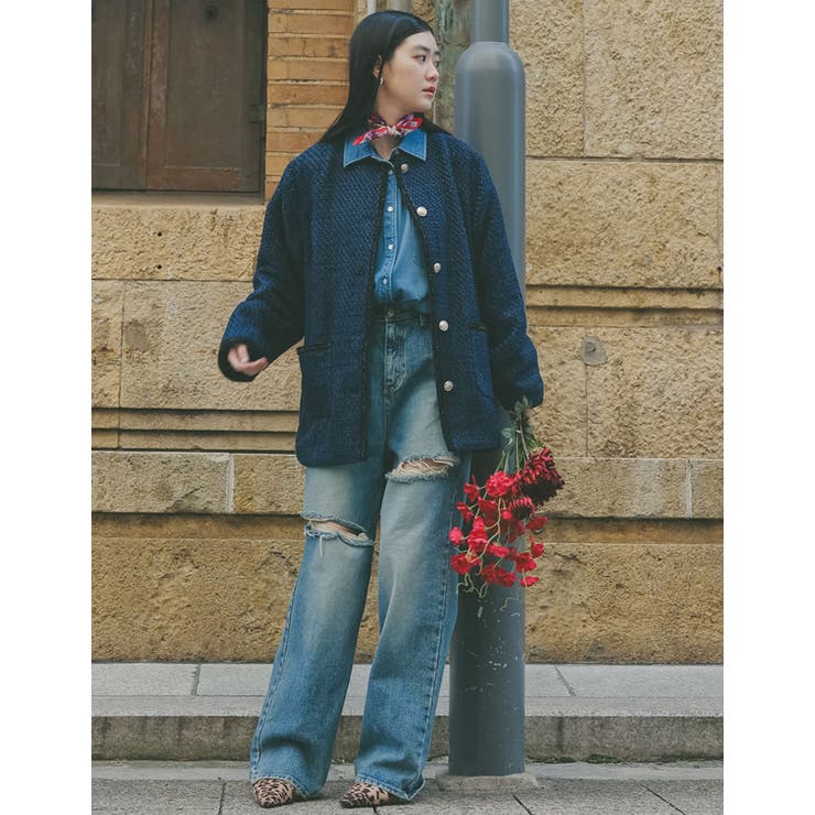 オーバーサイズ金ボタンツイードジャケット | Re:EDIT | 詳細画像22 