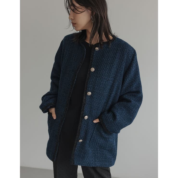 オーバーサイズ金ボタンツイードジャケット | Re:EDIT | 詳細画像28 