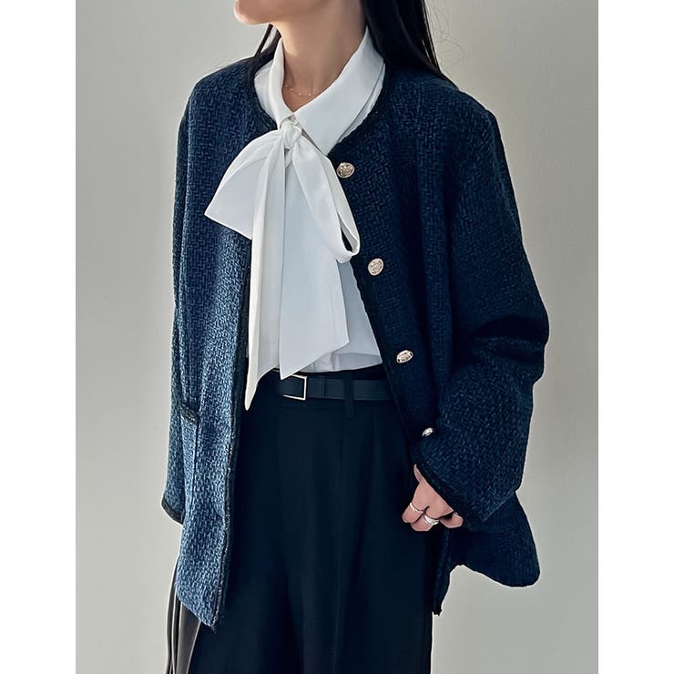 オーバーサイズ金ボタンツイードジャケット | Re:EDIT | 詳細画像29 