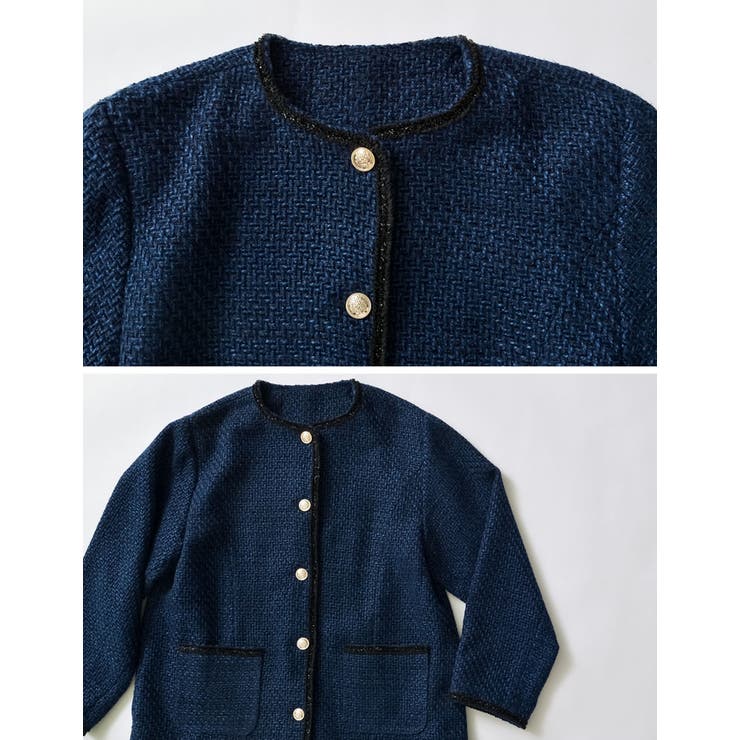 オーバーサイズ金ボタンツイードジャケット | Re:EDIT | 詳細画像31 