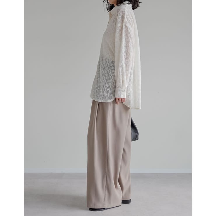 フラワーレースジャガードシアーシャツ | Re:EDIT | 詳細画像8 