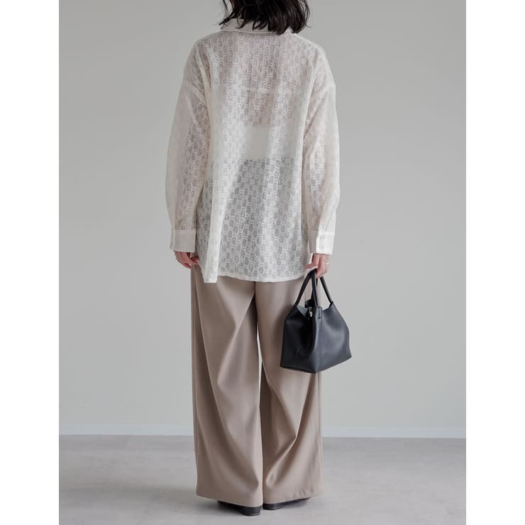 フラワーレースジャガードシアーシャツ | Re:EDIT | 詳細画像9 