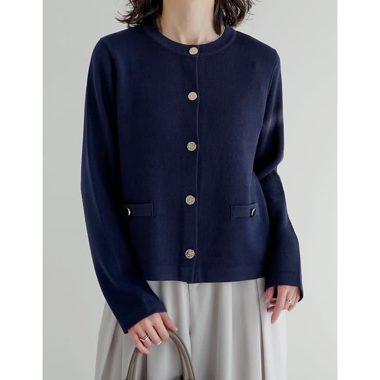 [新色追加]メタリックボタンニットカーディガン | Re:EDIT | 詳細画像14 