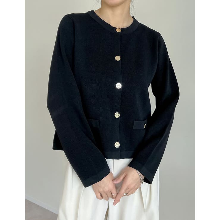 メタリックボタンカーディガン | Re:EDIT | 詳細画像3 
