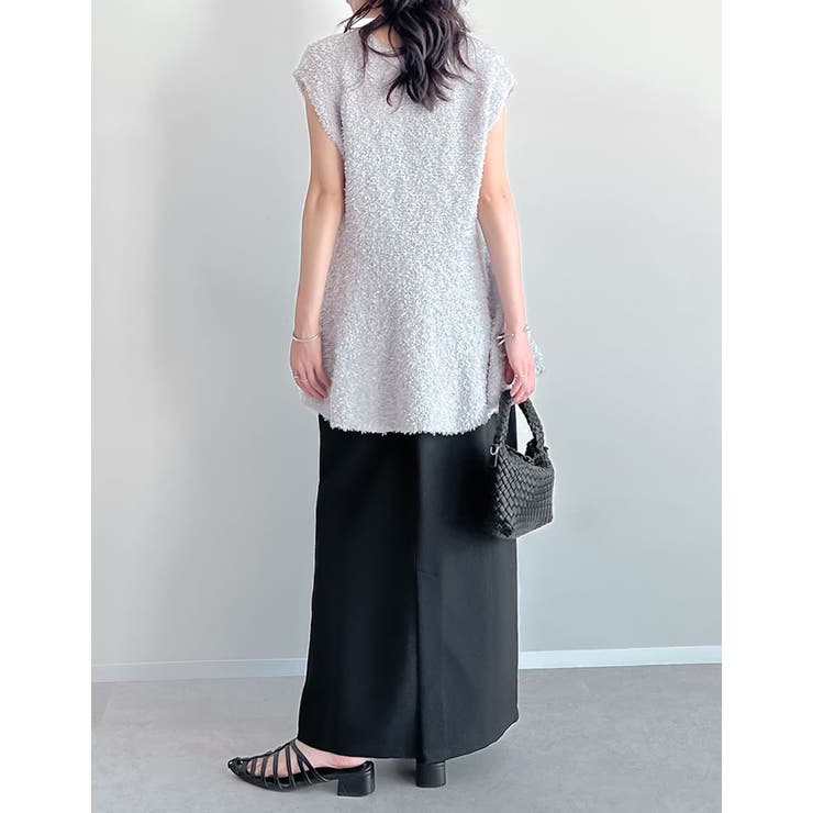 [2025SS COLLECTION]リボンヤーンVネックサマーニットペプラムベ… | Re:EDIT | 詳細画像14 