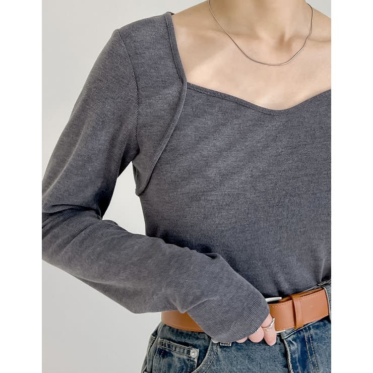 スムースリブハートネックロングＴシャツ | Re:EDIT | 詳細画像14 