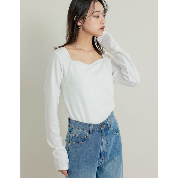 スムースリブハートネックロングＴシャツ | Re:EDIT | 詳細画像5 