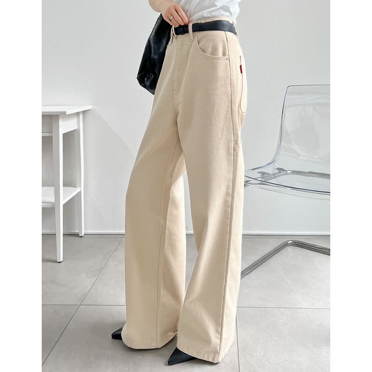 [低身長/高身長サイズ有]花柄or無地カツラギワークデザインペインターパンツ | Re:EDIT | 詳細画像7 