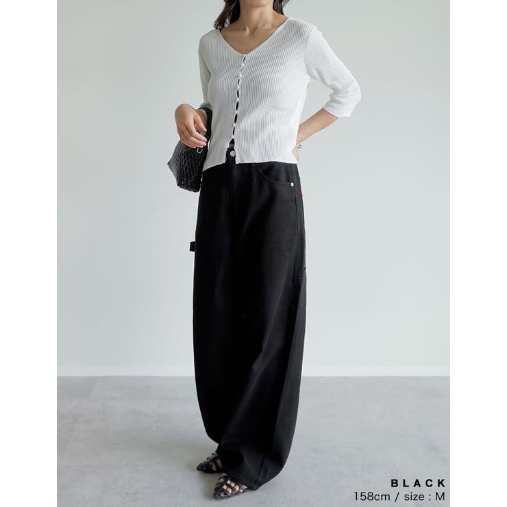 [低身長/高身長サイズ有]花柄or無地カツラギワークデザインペインターパンツ | Re:EDIT | 詳細画像23 