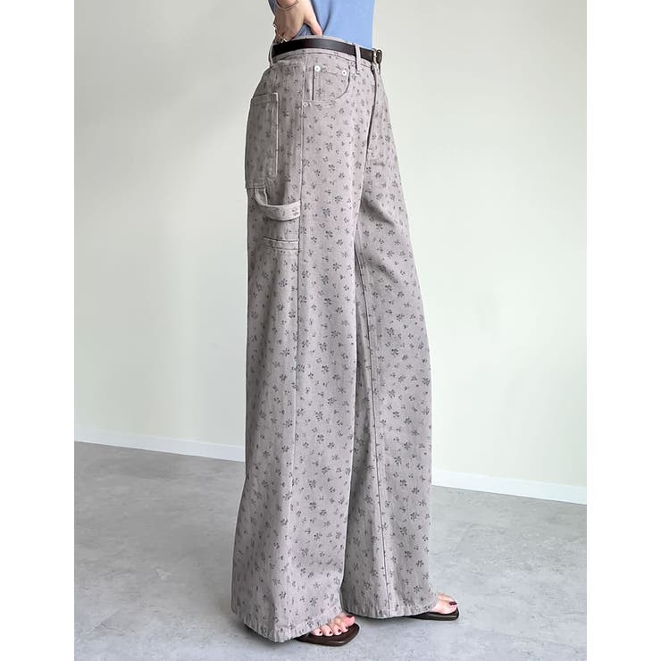 [低身長/高身長サイズ有]花柄or無地カツラギワークデザインペインターパンツ | Re:EDIT | 詳細画像31 