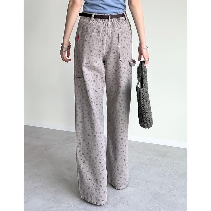 [低身長/高身長サイズ有]花柄or無地カツラギワークデザインペインターパンツ | Re:EDIT | 詳細画像33 