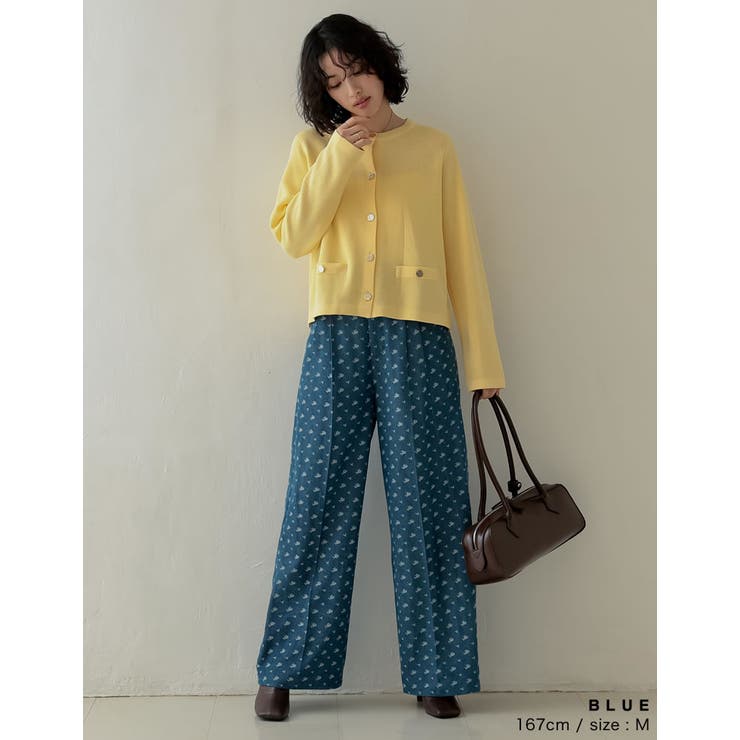 フラワー刺繍ライトオンスデニムワイドパンツ | Re:EDIT | 詳細画像8 