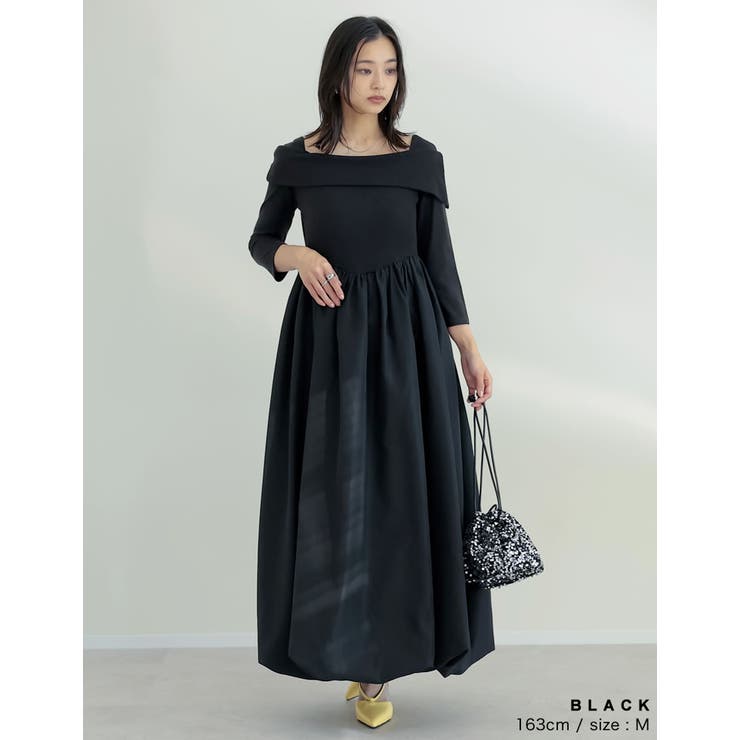 リブカットソーアシンメトリードッキングワンピース[品番