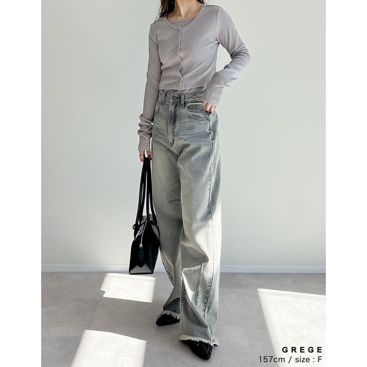 [2点セット]マルチWAYテレコリブキャミソール＆カーディガンアンサンブル | Re:EDIT | 詳細画像17 