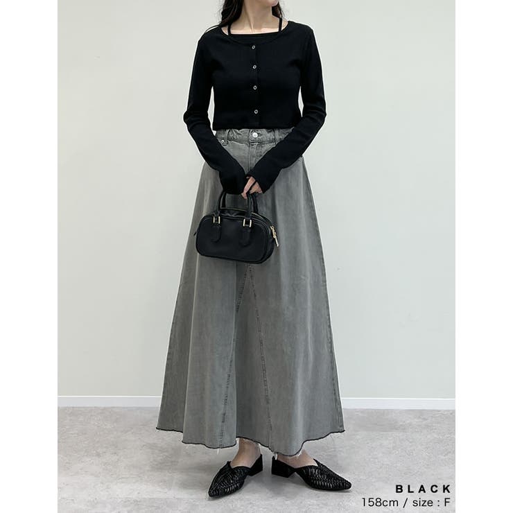 [2点セット]マルチWAYテレコリブキャミソール＆カーディガンアンサンブル | Re:EDIT | 詳細画像7 