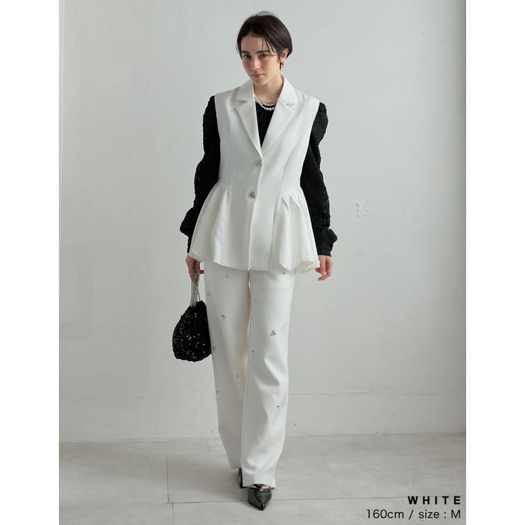 ツイルウエスト切り替えバルーンテーラードベスト | Re:EDIT | 詳細画像14 