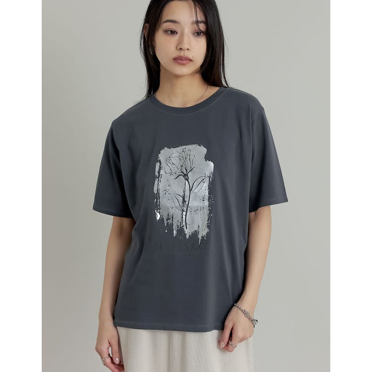[UVカット][紫外線対策]箔フラワーTシャツ | Re:EDIT | 詳細画像17 