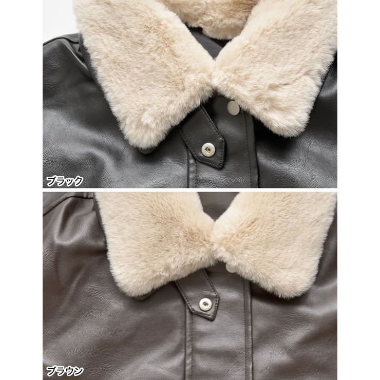 [2WAY]フェイクレザーティペット付きブルゾン | Re:EDIT | 詳細画像19 