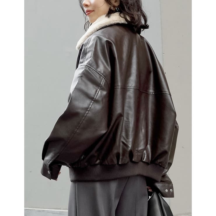 [2WAY]フェイクレザーティペット付きブルゾン | Re:EDIT | 詳細画像15 