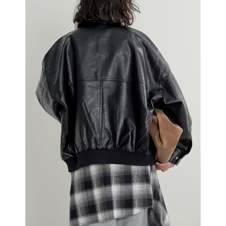 [2WAY]フェイクレザーティペット付きブルゾン | Re:EDIT | 詳細画像9 