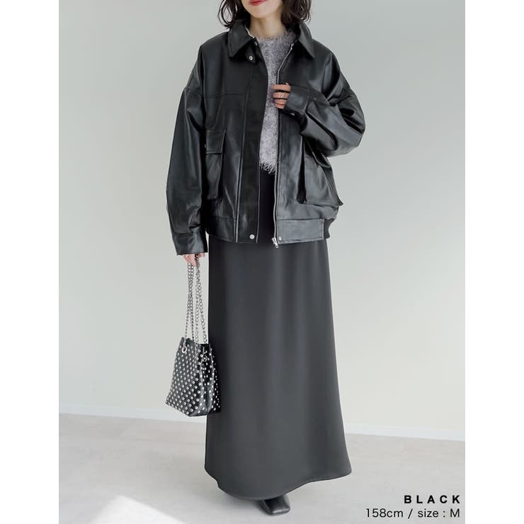 [2WAY]フェイクレザーティペット付きブルゾン | Re:EDIT | 詳細画像25 