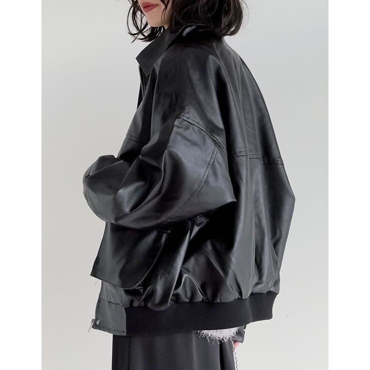 [2WAY]フェイクレザーティペット付きブルゾン | Re:EDIT | 詳細画像26 