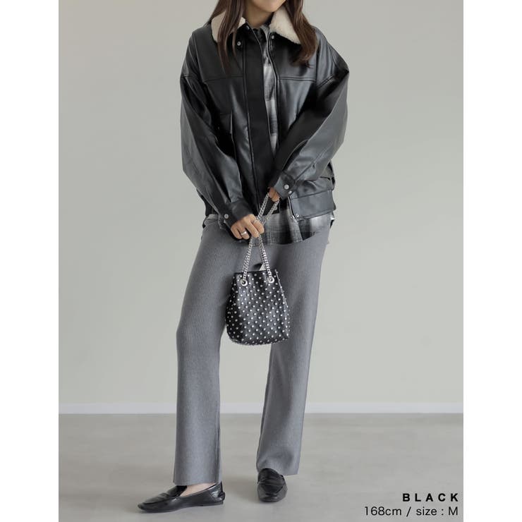 [2WAY]フェイクレザーティペット付きブルゾン | Re:EDIT | 詳細画像28 