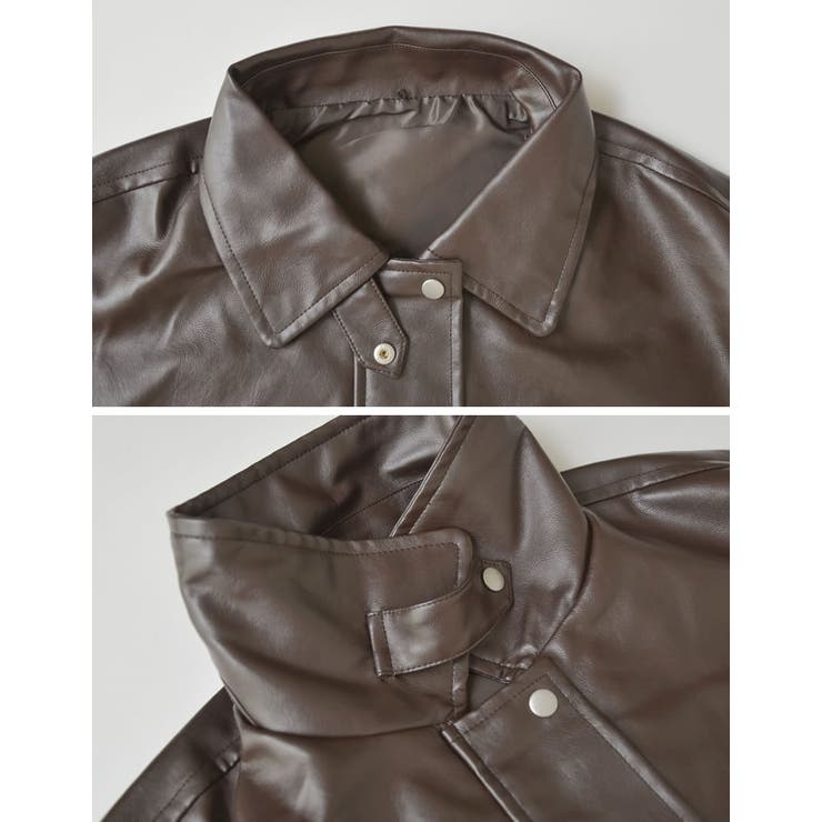 [2WAY]フェイクレザーティペット付きブルゾン | Re:EDIT | 詳細画像32 