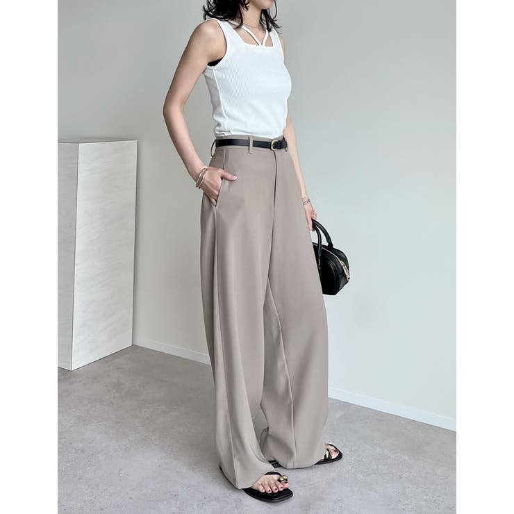 [ブラ紐隠し]前後2WAYテレコリブスクエアホルターネックタンクトップ | Re:EDIT | 詳細画像10 