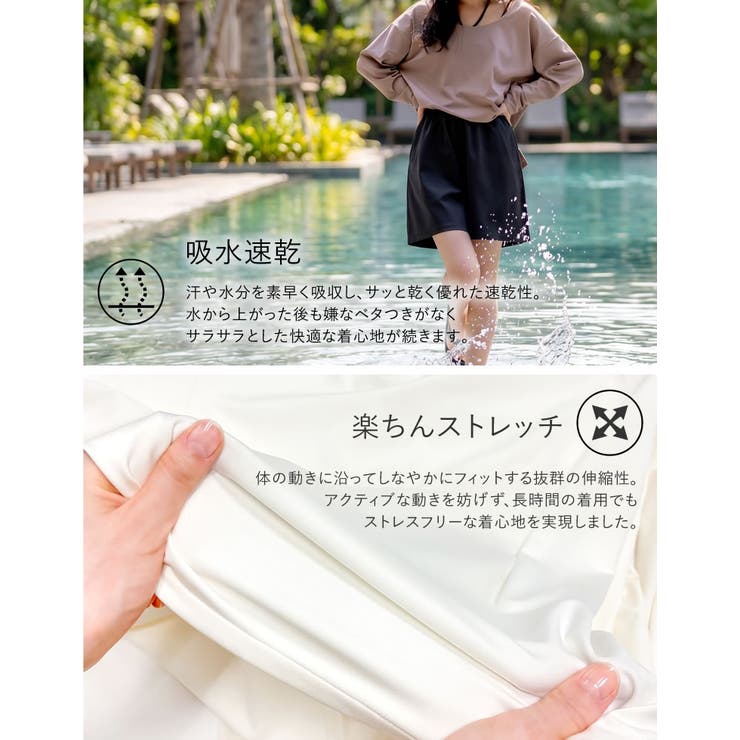 [UVカット][接触冷感][速乾][水陸両用][DAILY SWIM]ラッシュガ… | Re:EDIT | 詳細画像8 