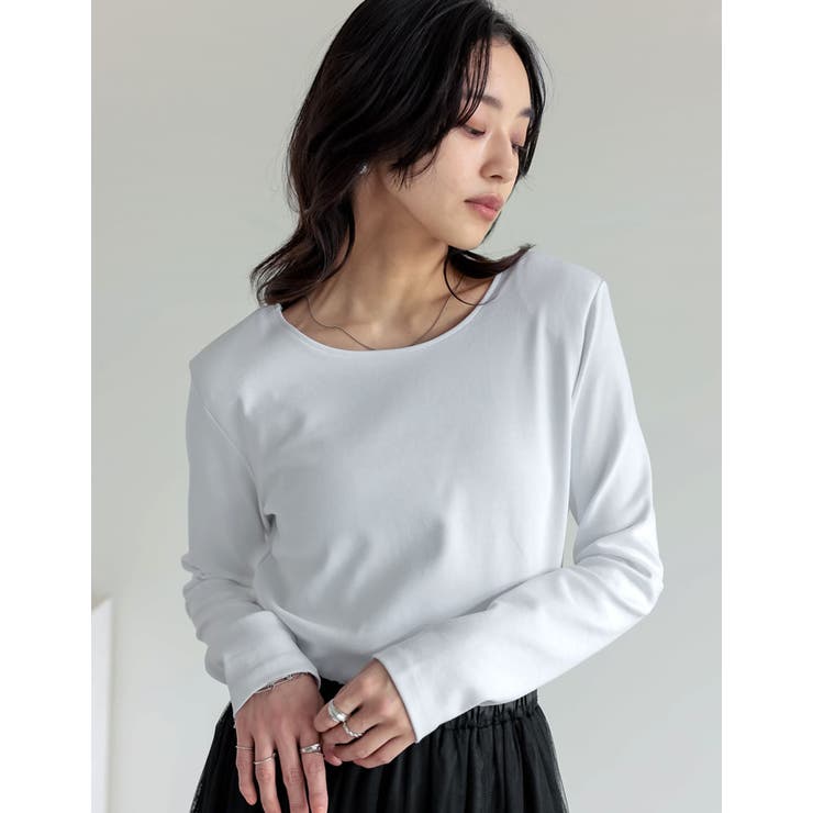 冷感マシュマロカットソー前後2WAYショルダーパッドロンT | Re:EDIT | 詳細画像28 