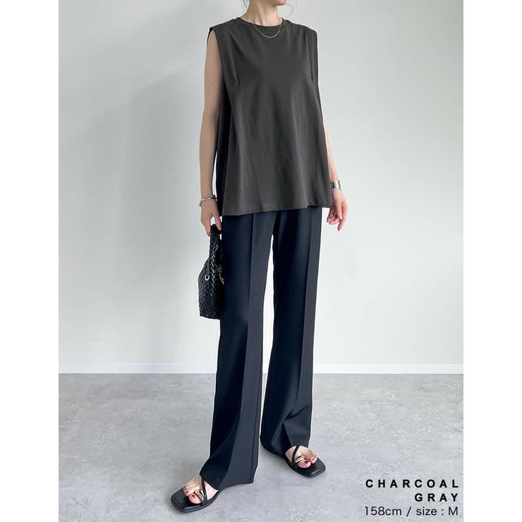 綿天竺ショルダータックノースリーブTシャツ | Re:EDIT | 詳細画像14 