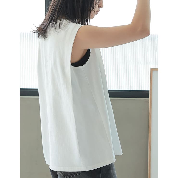 綿天竺ショルダータックノースリーブTシャツ | Re:EDIT | 詳細画像32 