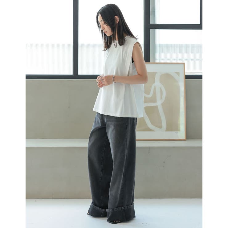 綿天竺ショルダータックノースリーブTシャツ | Re:EDIT | 詳細画像33 