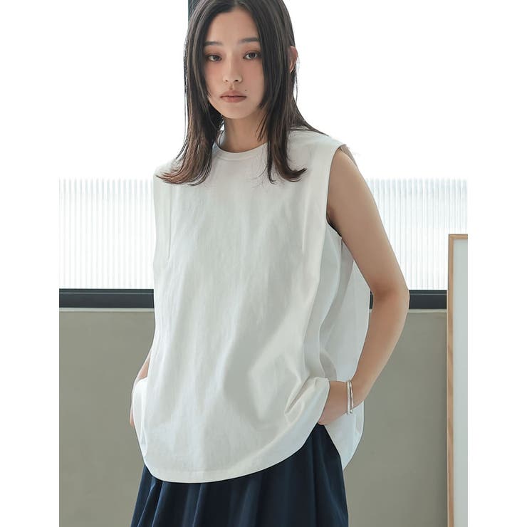 綿天竺ショルダータックノースリーブTシャツ | Re:EDIT | 詳細画像34 