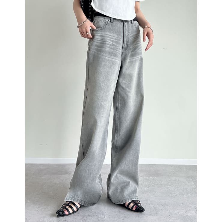 コットンワイドストレートデニムパンツ | Re:EDIT | 詳細画像4 