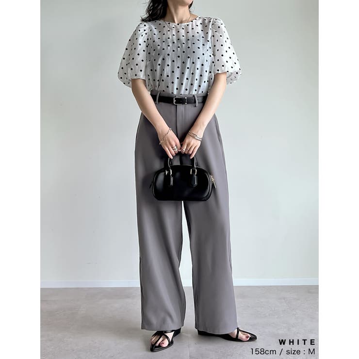 シアーフロッキードットバルーンスリーブブラウス | Re:EDIT | 詳細画像11 