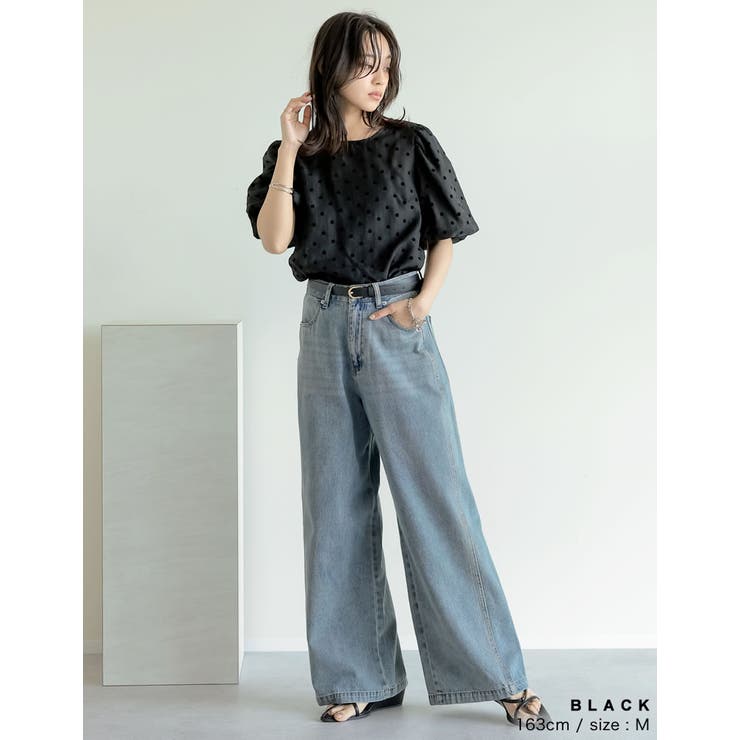 シアーフロッキードットバルーンスリーブブラウス | Re:EDIT | 詳細画像15 