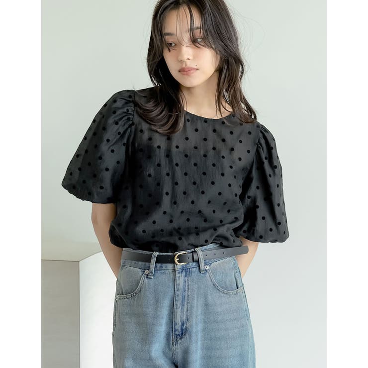 シアーフロッキードットバルーンスリーブブラウス | Re:EDIT | 詳細画像21 