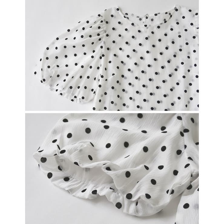 シアーフロッキードットバルーンスリーブブラウス | Re:EDIT | 詳細画像22 