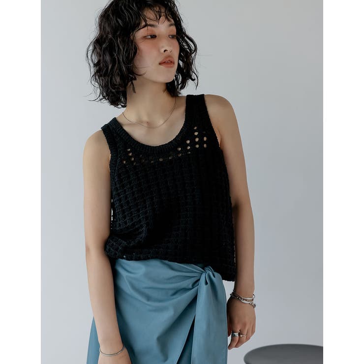 透かし編みノースリーブニットトップス | Re:EDIT | 詳細画像14 