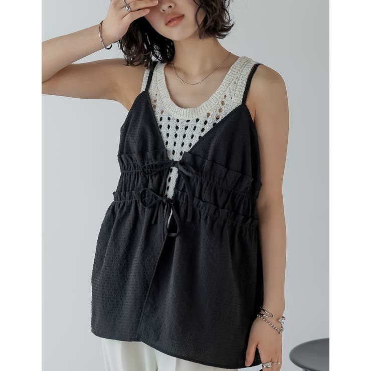 透かし編みノースリーブニットトップス | Re:EDIT | 詳細画像16 