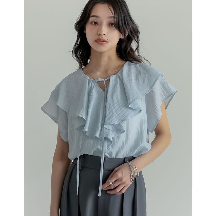 フロントリボンラッフルカラーフリルブラウス | Re:EDIT | 詳細画像25 