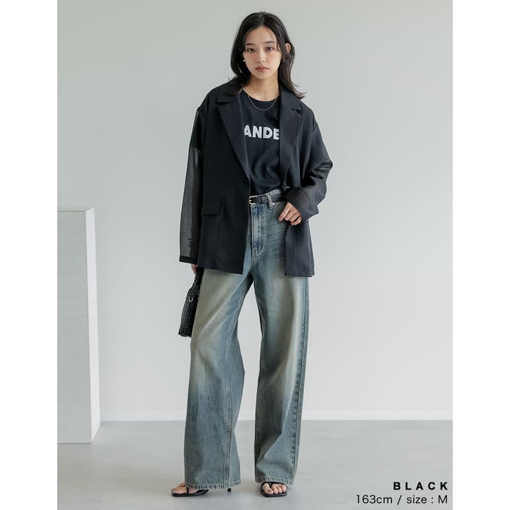 [新色追加]金ボタンシアーオーガンジーテーラードジャケット | Re:EDIT | 詳細画像12 