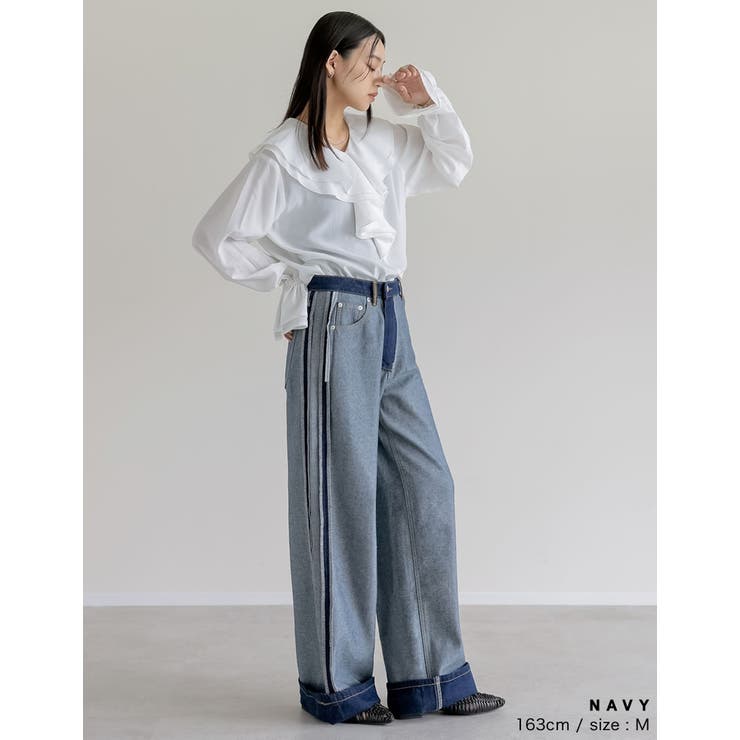 ワイドストレートリバースデニムパンツ | Re:EDIT | 詳細画像24 