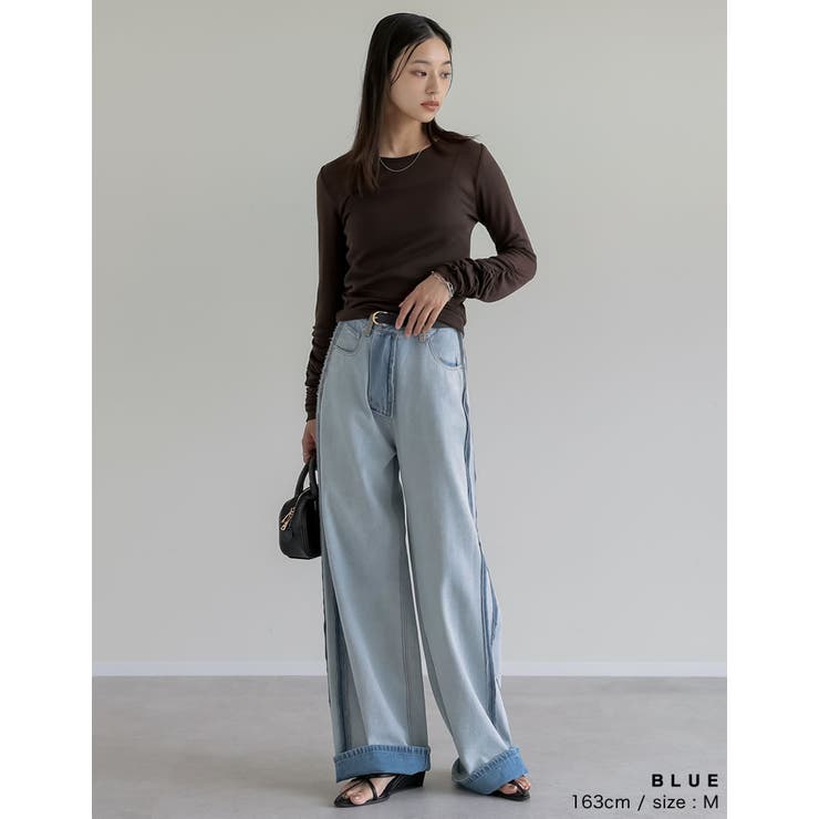 ワイドストレートリバースデニムパンツ | Re:EDIT | 詳細画像30 